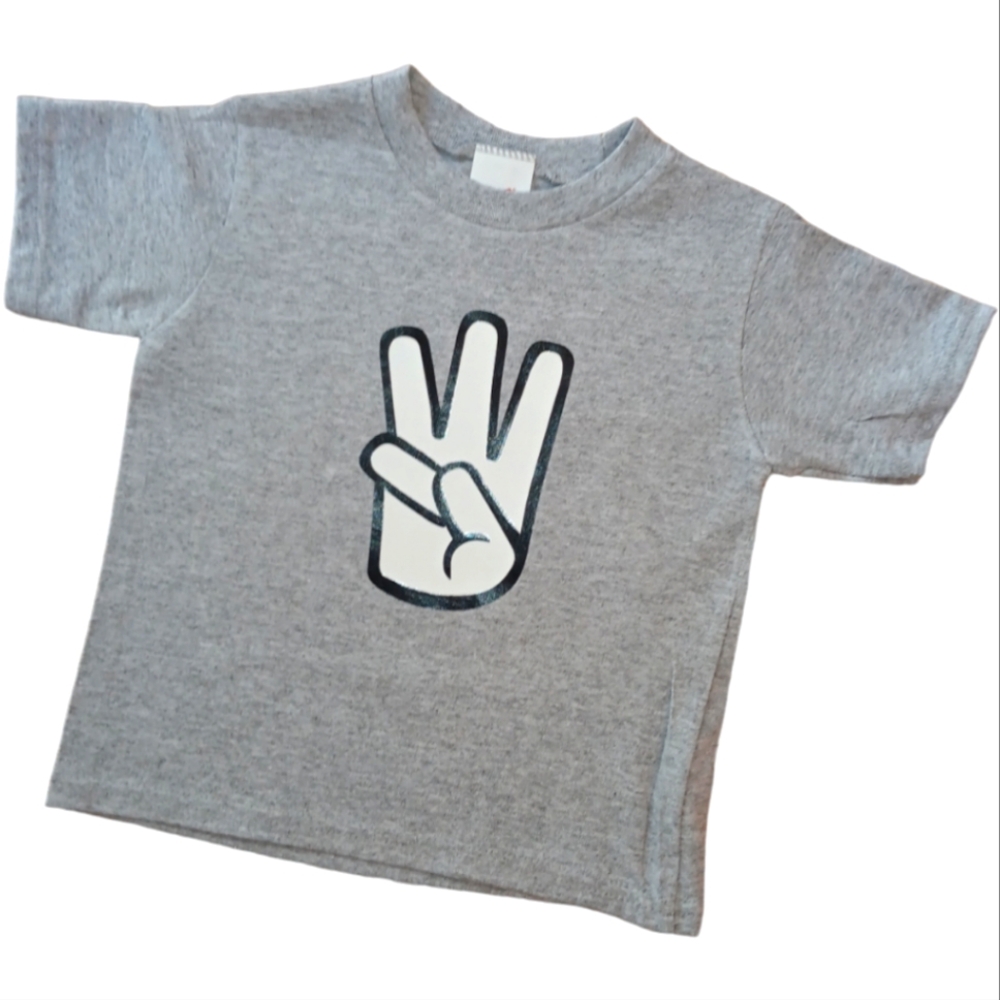 Third birthday shirt size 3T grey or black